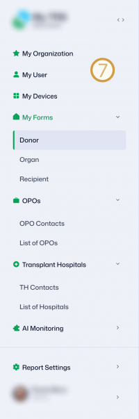 Complete donor summary interface for transplant software including heart performance, circulation, oxygenation, biomarkers, and fluid balance